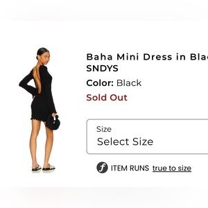 SNDYS Open-Back Black Mini Dress new with tags 🏷️
